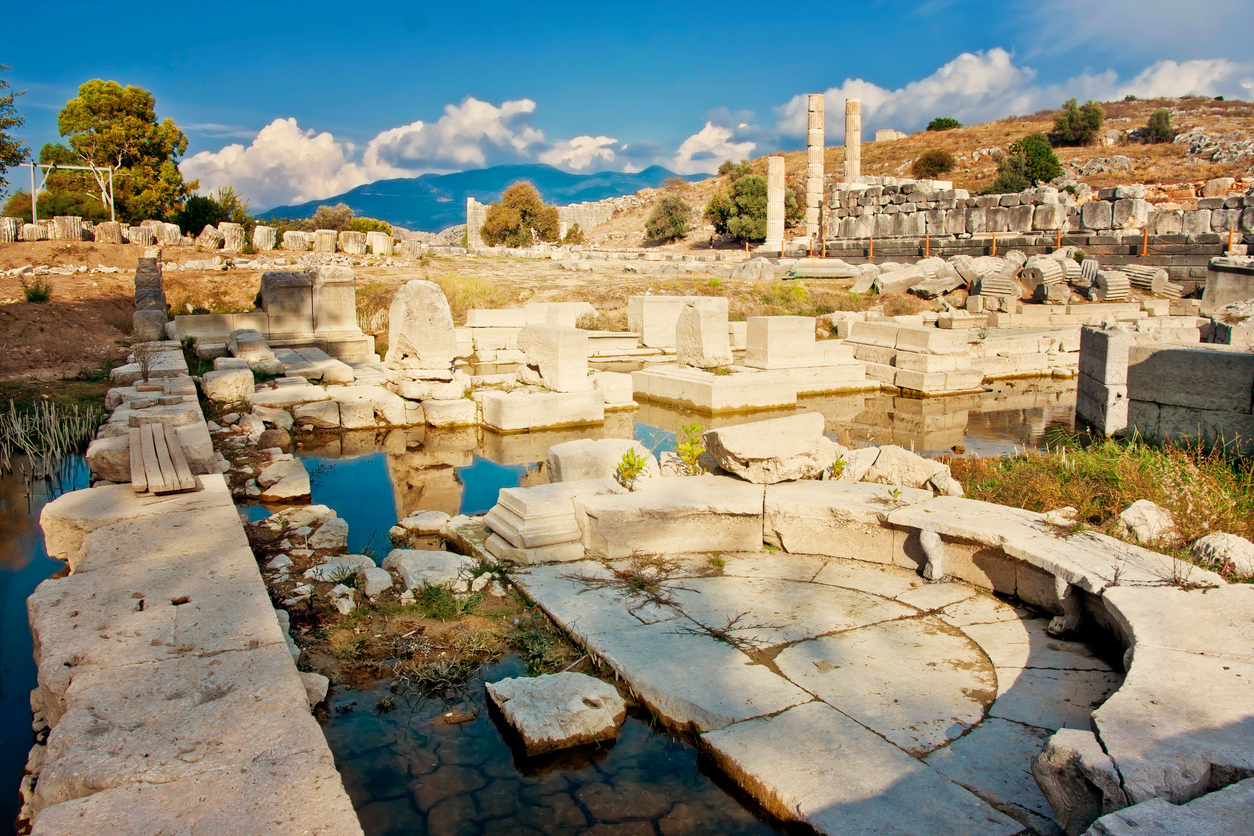 Letoon Antik Kenti manzarası, Likya Yolu, Fethiye, Muğla