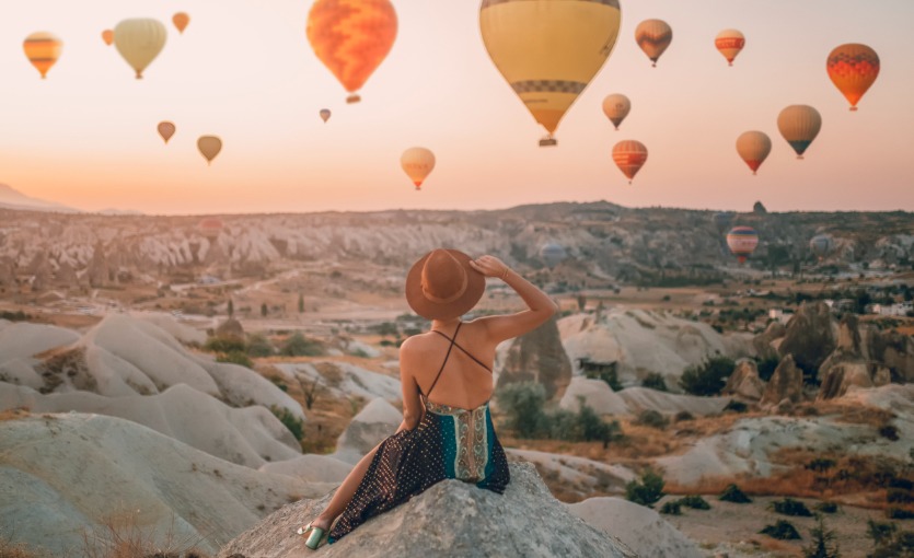 kapadokya balon manzarası